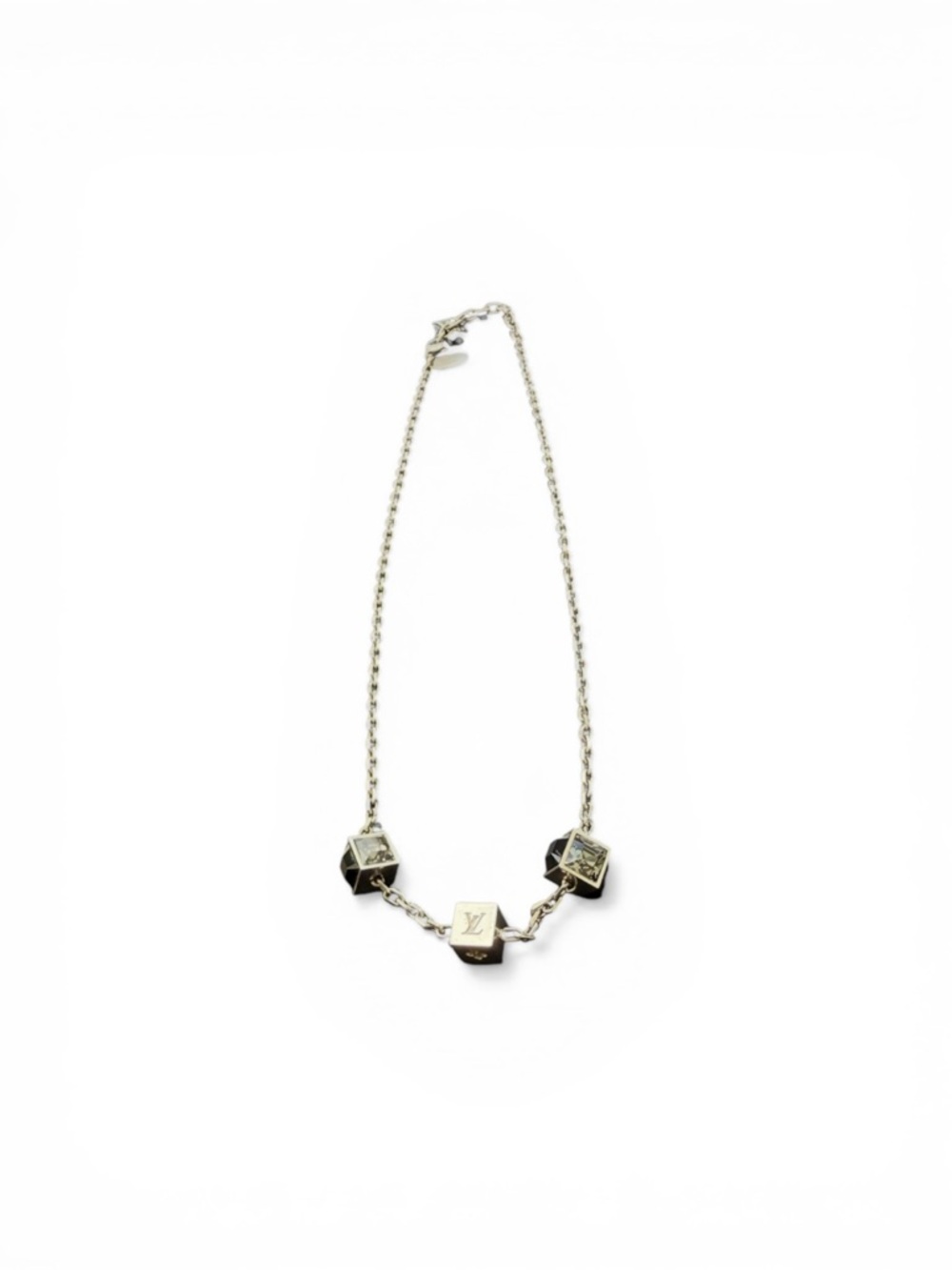 *SOLD*Louis Vuitton: Silver Swarovski Gamble Necklace AUTHENTIC